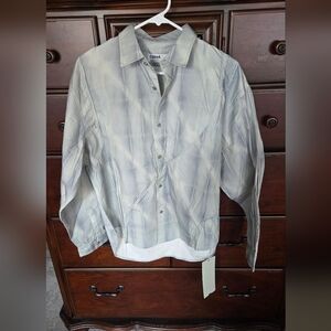 NWT, C2H4, Gray Button-Up Shirt, Sz. XS